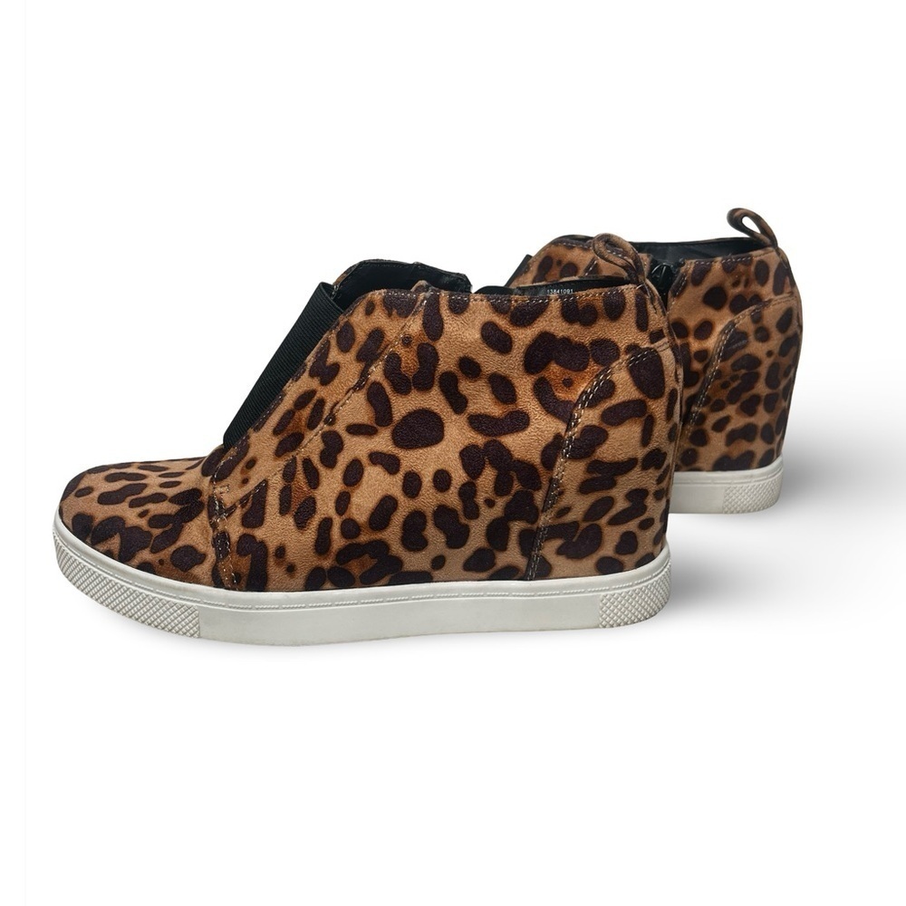 Torrid Leopard Faux Suede High-Top Wedge Sneaker (Size 10W)